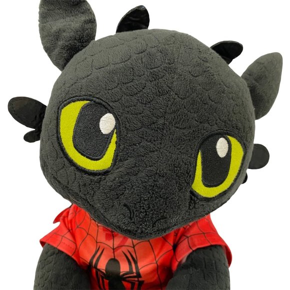 Build a Bear How to Train Your Dragon Toothless Dragon Wearing Spiderman Outfit - Picture 2 of 9
